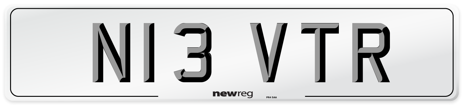 N13 VTR Number Plate from New Reg